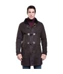 Dark Brown Men Shearling Jacket
