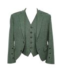 Lovat Green Argyle Tweed Kilt Jacket And Vest