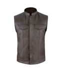 Men Brown Leather Vest