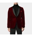 MENS BURGUNDY VELVET JACKET