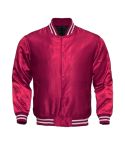 Red Satin Varsity Jacket