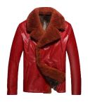 Women's Shearling Red Leather Jacket