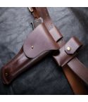 Traditional Leather Belt Holster With Mag Pouch And Belt For All Models