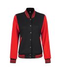 Women Black and Red Varsity Jacket
