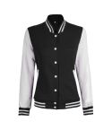 Women Black and White Varsity Jacket