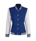 Women Royal Blue and White Varsity Jacket