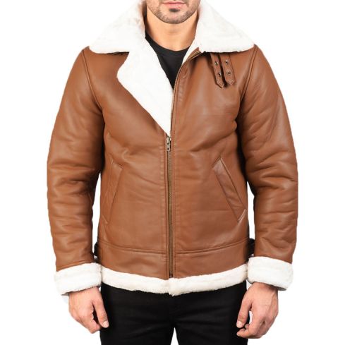 B-3 Brown Leather Shearling Jacket
