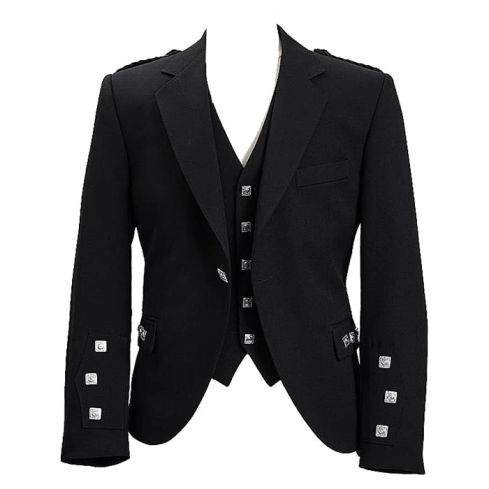 Black Wool Argyll Jacket
