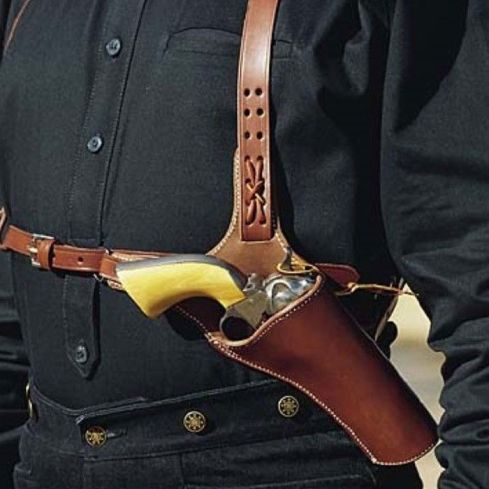 Brown Leather Shoulder Holster For Cow Boy And All Models