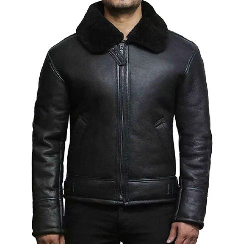 Bulky Black Aviator Jacket