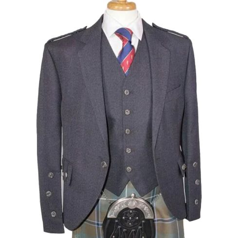 Charcoal Tweed Jacket And Vest Braemar Style