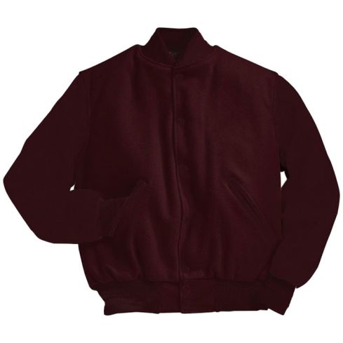 Plain Maroon Wool Varsity Jacket