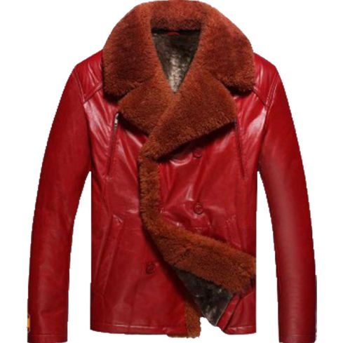 Women's Shearling Red Leather Jacket