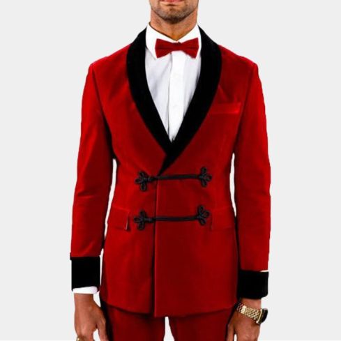 RED VELVET SMOKING JACKET