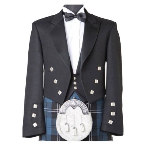 Scottish Black Prince Charlie Jacket And Waistcoat