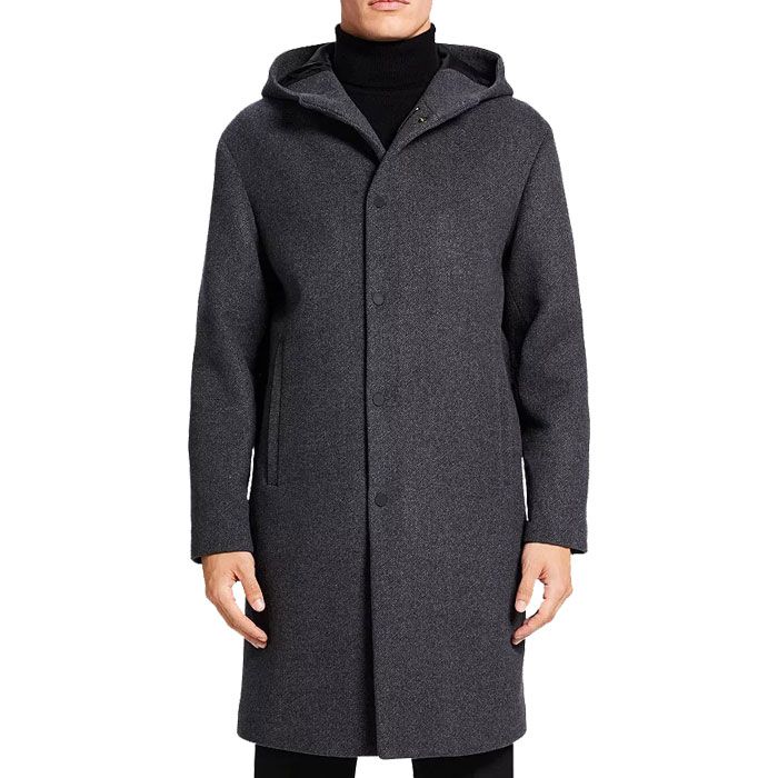 2 Pockets Long Coat With Hood