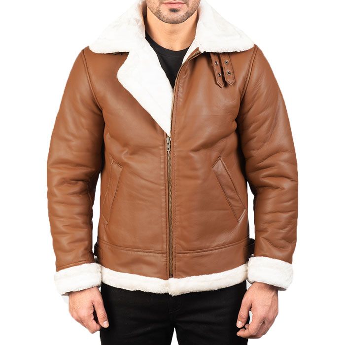 B-3 Brown Leather Shearling Jacket