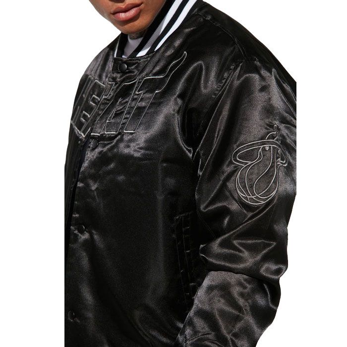 Black Satin Varsity Jacket