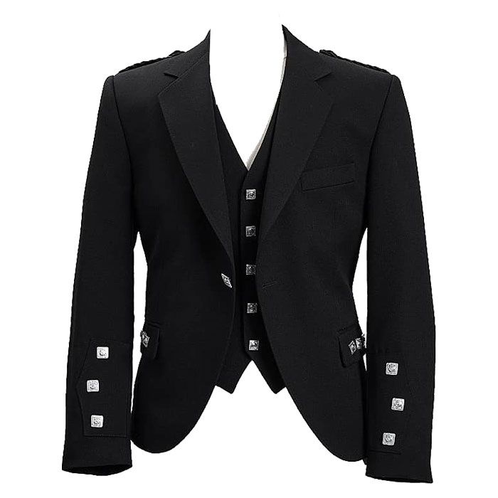 Black Wool Argyll Jacket