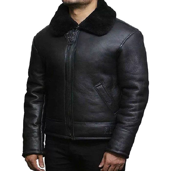 Bulky Black Aviator Jacket