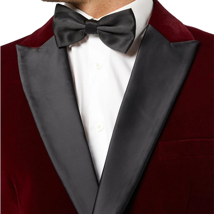 BURGUNDY SOFT VELVET SMOKING JACKET 