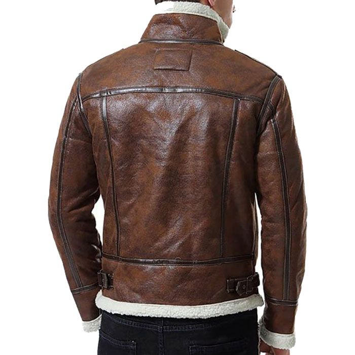 Christian Aviator Brown Leather Jacket