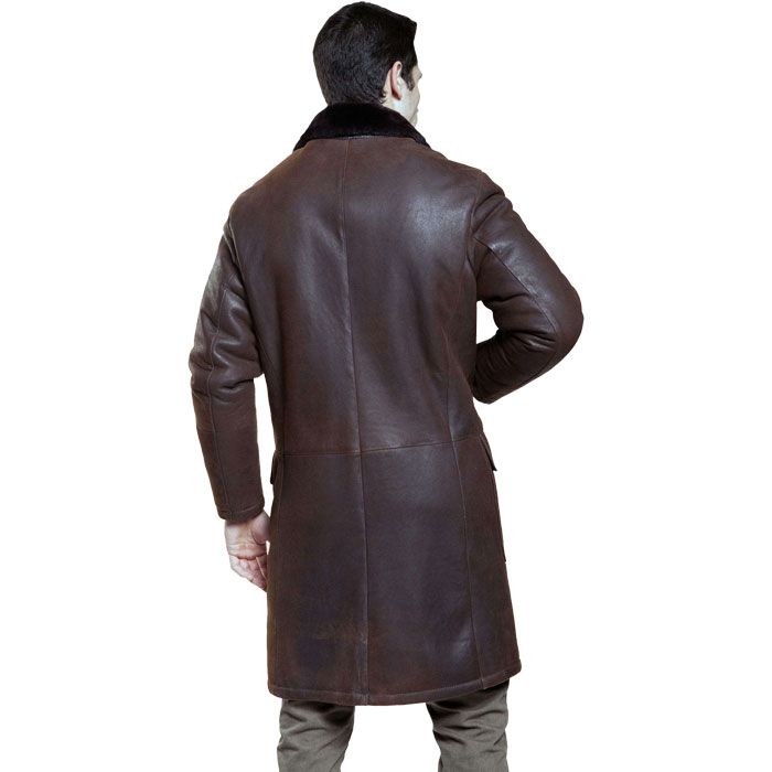 Furred Collar Leather Shearling Jacket