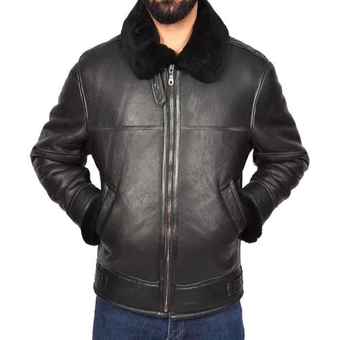 Genuine Matte Black B3 Bomber Jacket