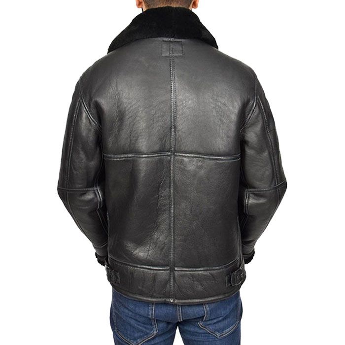 Genuine Matte Black B3 Bomber Jacket