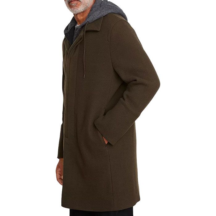 Hooded Simple Long Coat Men