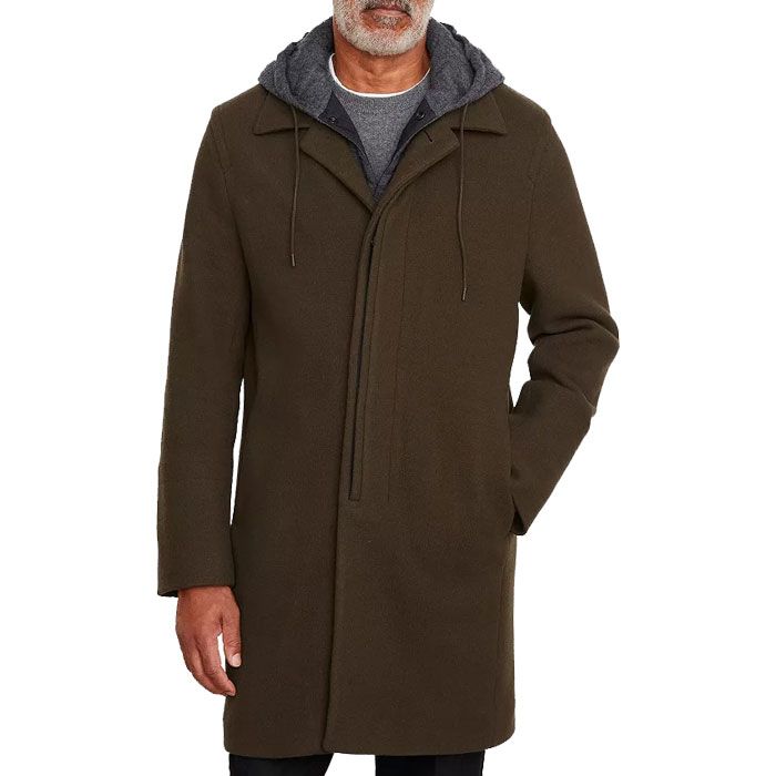 Hooded Simple Long Coat Men