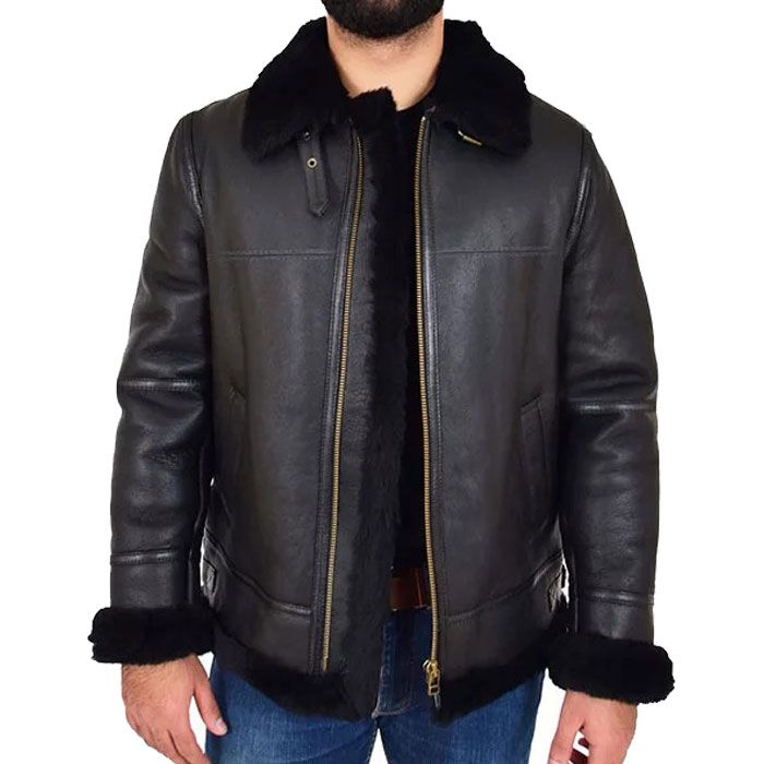 Jet Black B3 Bomber Jacket