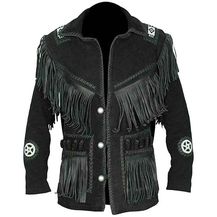 Men American Suede Western Cowboy Leather Jacket