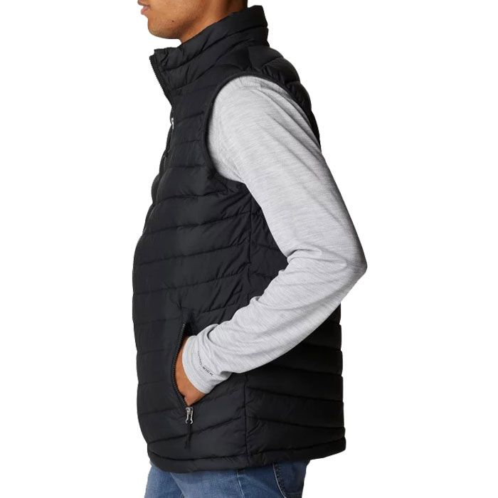 Men Black Sleeveless Puffer Jacket