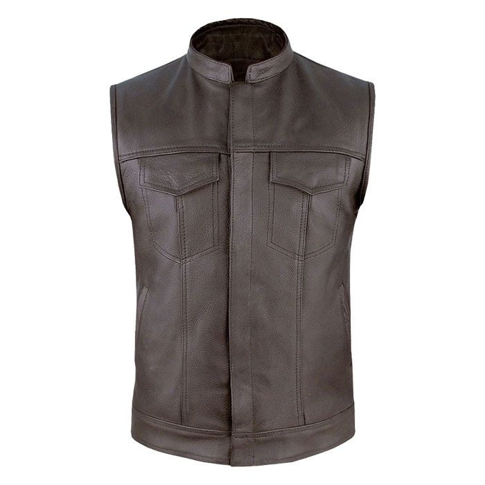 Men Brown Leather Vest