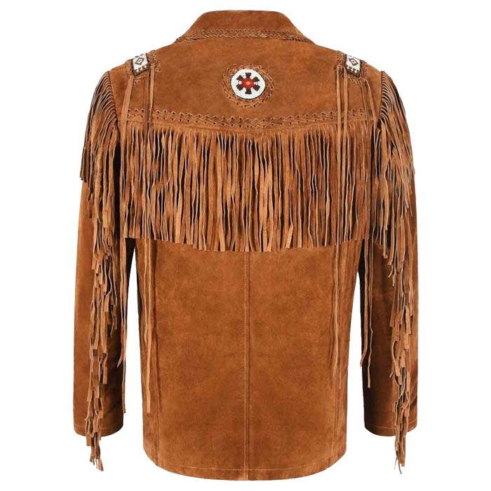 Men Classic Western Cowboy Suede Leather Jacket