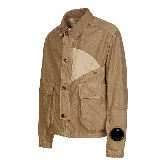 Men Casual Khaki Jacket Button Closure