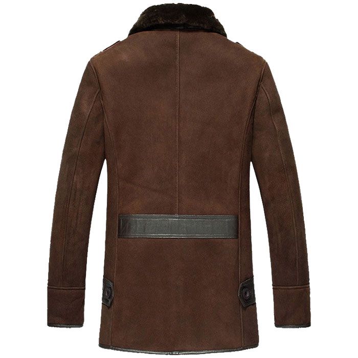 Men's Brown Sheepskin Shearling Coat for Winter