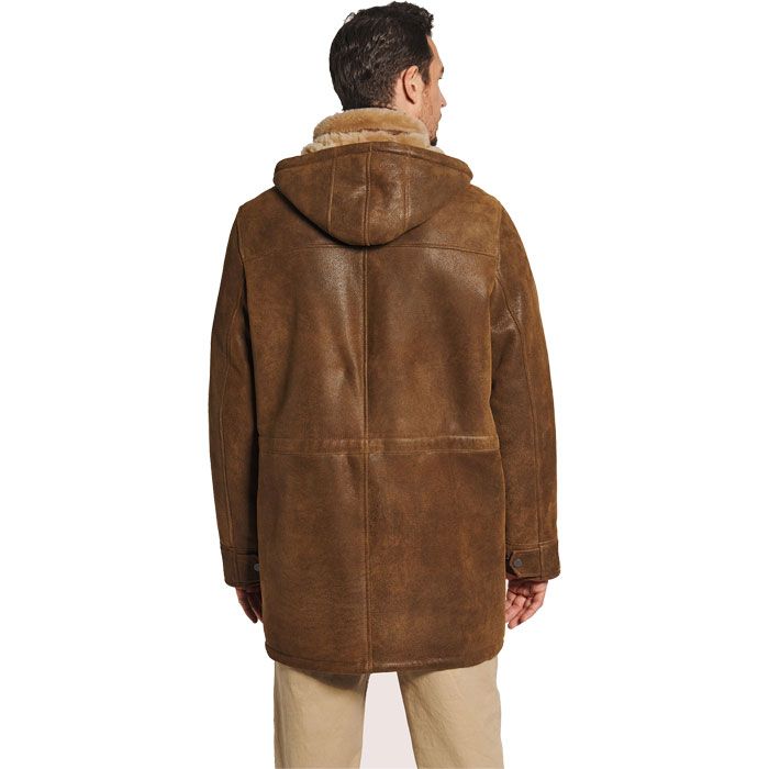 New Hooded Leather Shearling Jacket