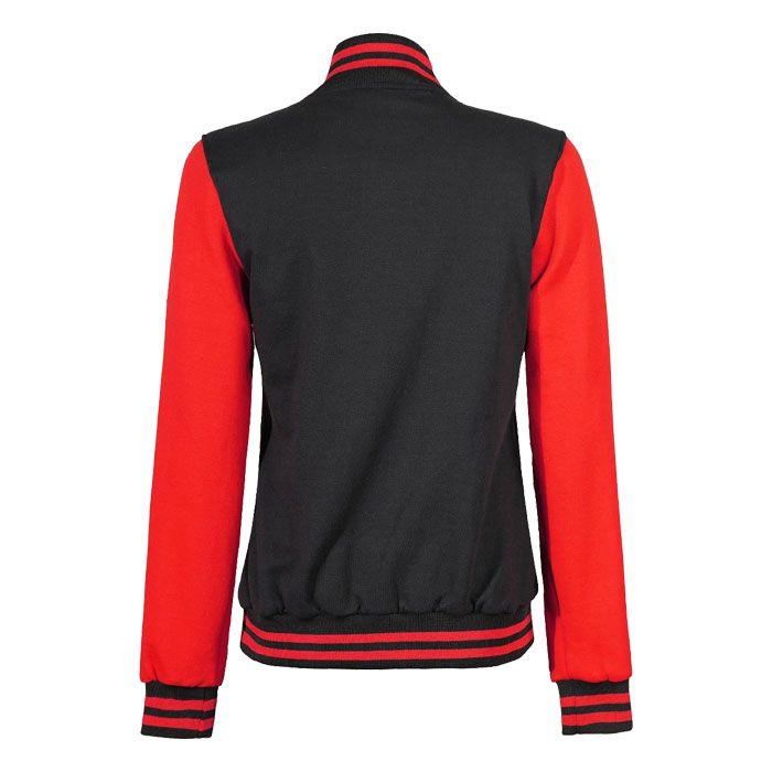 Women Black and Red Varsity Jacket