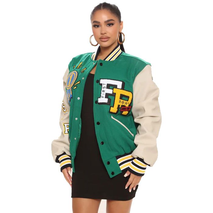 Women Patches Varisty Jacket