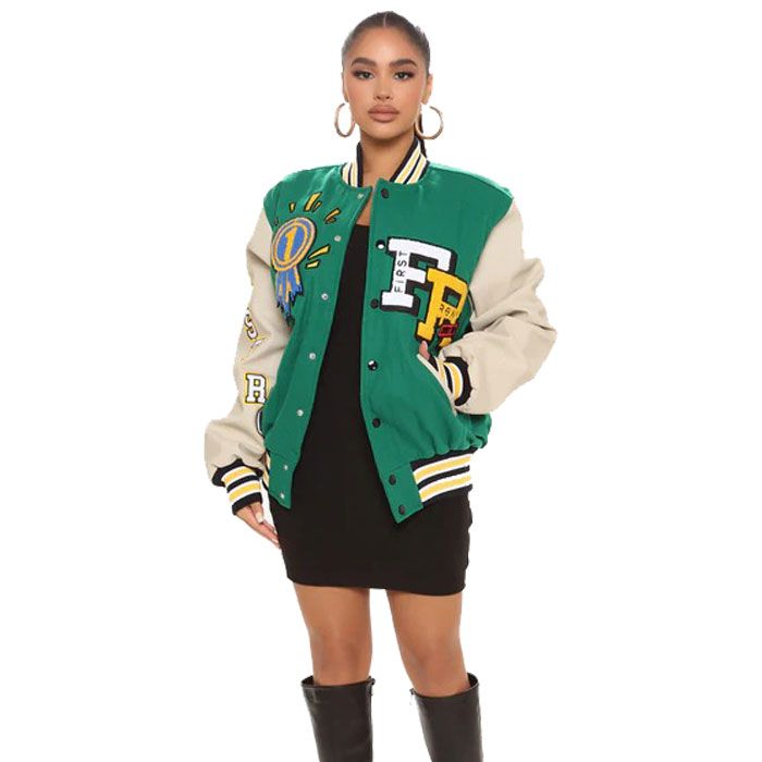Women Patches Varisty Jacket