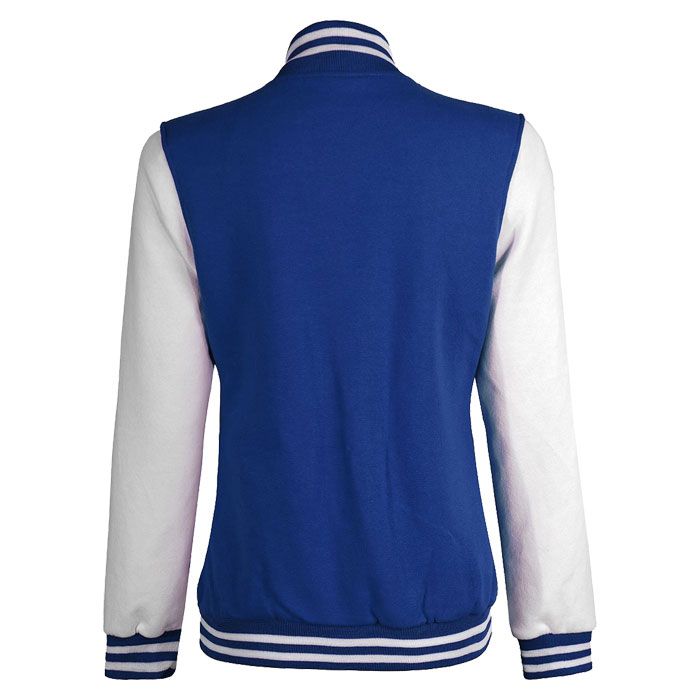 Women Royal Blue and White Varsity Jacket
